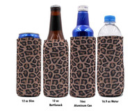 Lit Handlers: Leopard Slim Can Cooler 12oz