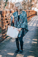 Plaid to Meet You Poncho: Gray