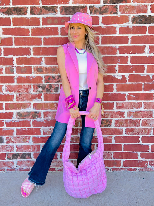 Large Quilted Puffer Handbag