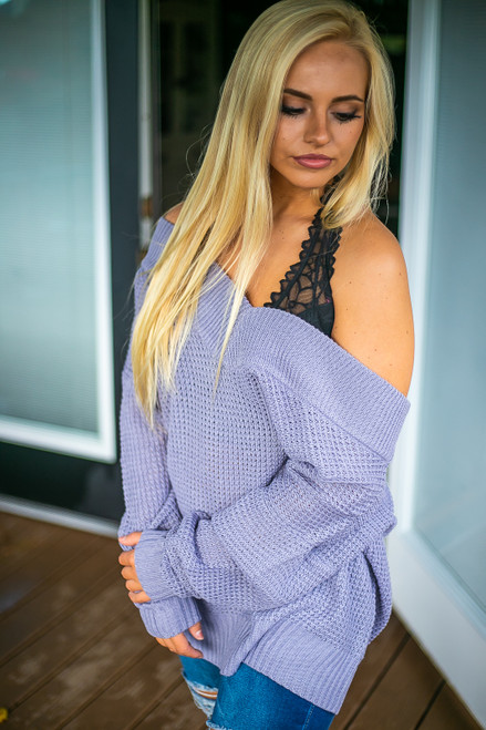 Weekend Vibes Sweater Tunic: Lavender Weekend Vibes Sweater Tunic: Lavender