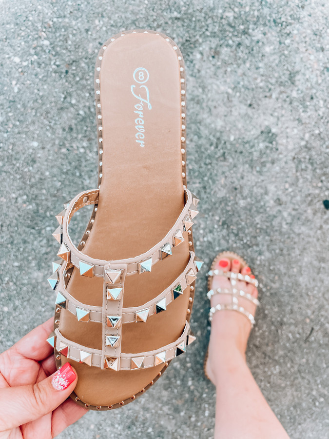 Evita Sandals: Nude