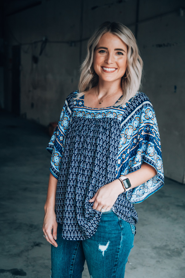 Fall In Love Top: Navy  Fall In Love Top: Navy