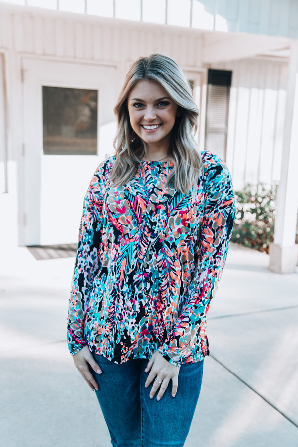 Easy To Remember Top: Multi Floral - Off the Racks Boutique