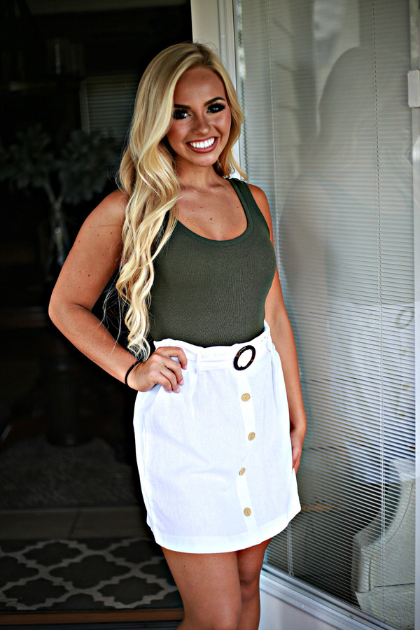 Press Play Skirt: White