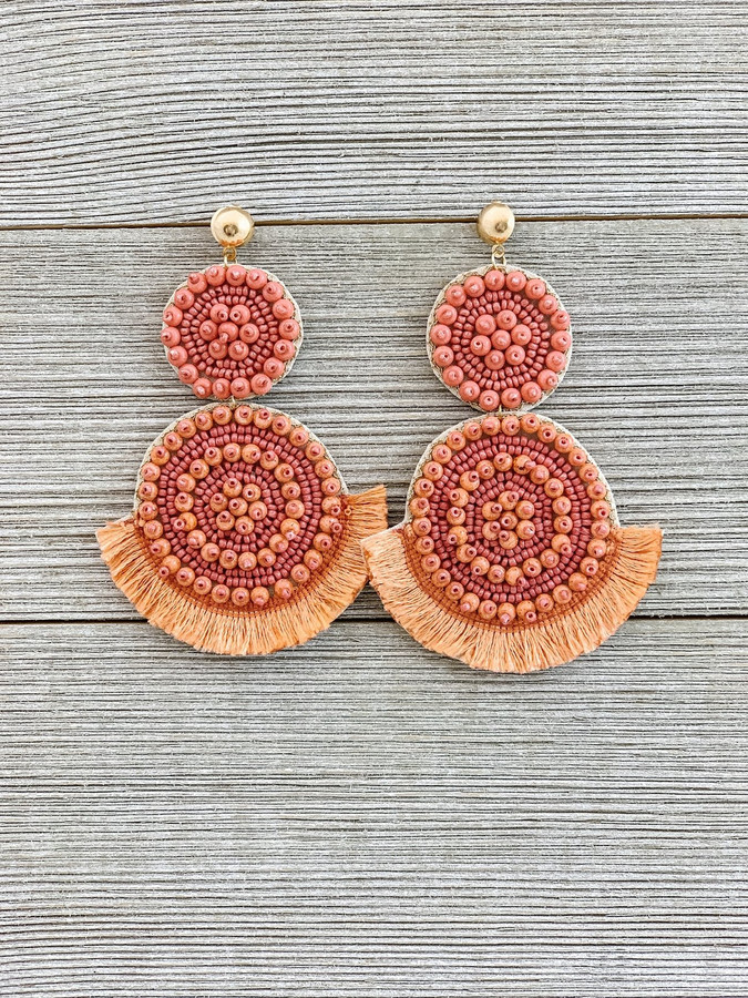 Valentia Earrings: Dark Coral Valentia Earrings: Dark Coral