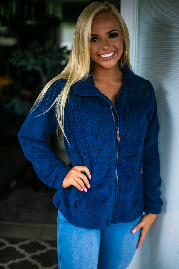 Destination Anywhere Full Zip Fleece Jacket: Navy Destination Anywhere Full Zip Fleece Jacket: Navy