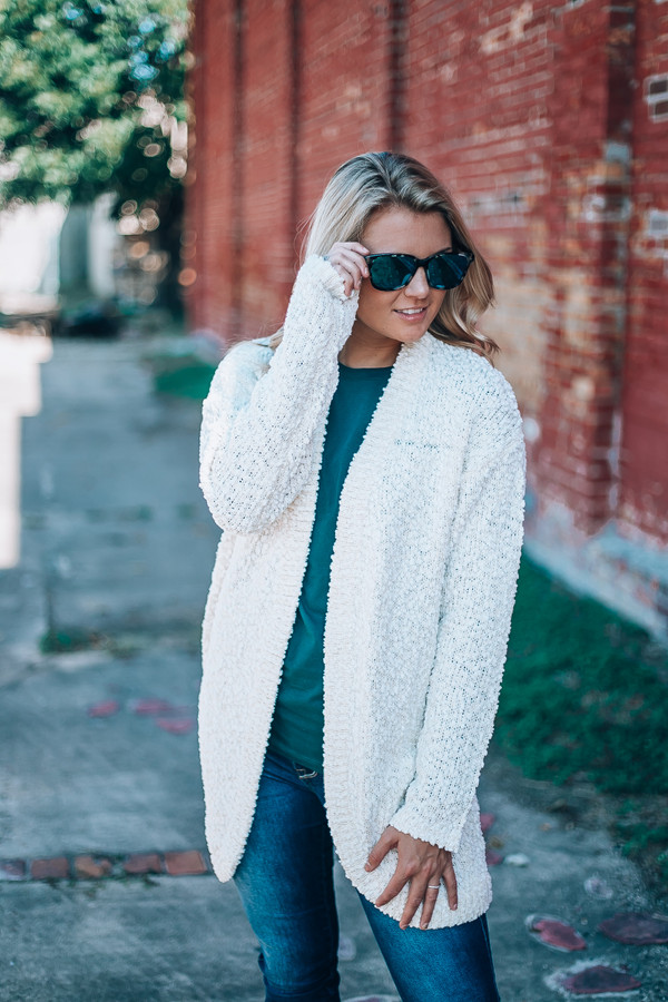 Movie Theater Popcorn Cardigan: Ivory