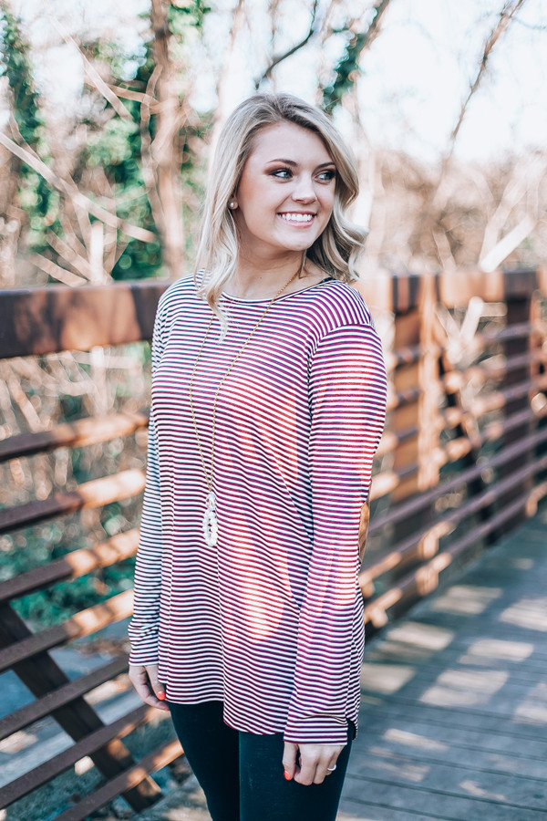 Starting Over Tunic: Burgundy/Ivory Starting Over Tunic: Burgundy/Ivory