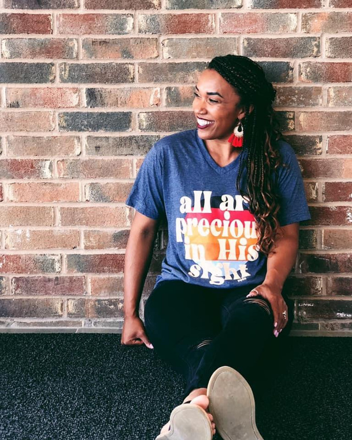 All Are Precious in His Sight Tee Heather Navy womens clothing boutique free shipping All Are Precious in His Sight Tee Heather Navy womens clothing boutique free shipping