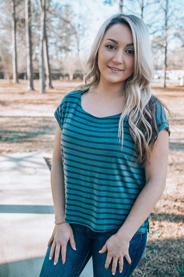 On My Own Top Teal womens clothing boutique free shipping