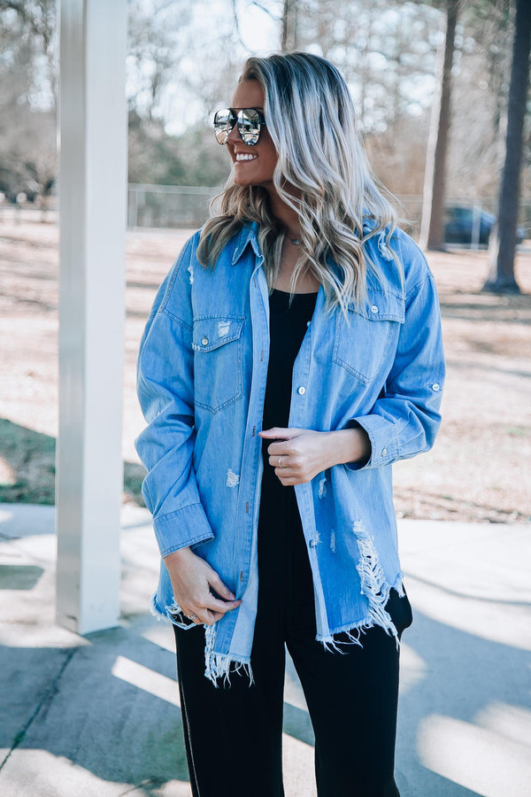 Cant Let You Go Top Denim womens clothing boutique free shipping Cant Let You Go Top Denim womens clothing boutique free shipping