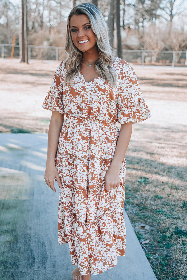 Love Is An Open Door Dress: Peach - Off the Racks Boutique