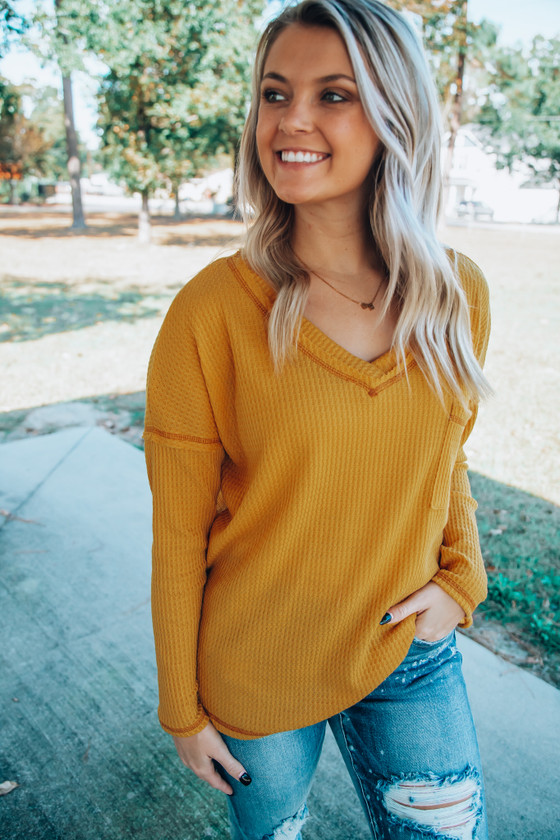 Living Lovely Top: Mustard - Off the Racks Boutique