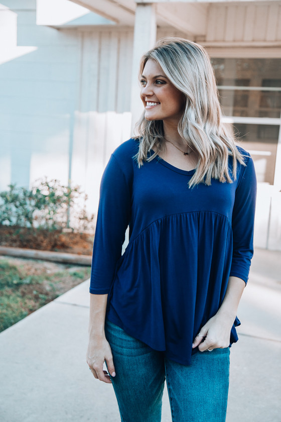 Planning Ahead Top Navy Off the Racks Boutique