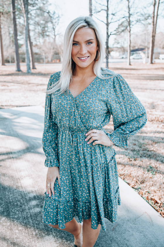 Drift With Me Dress: Sage - Off the Racks Boutique