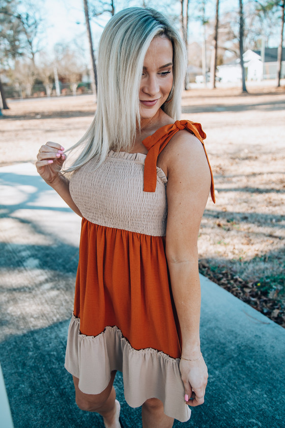 Storybook Ending Dress Taupe Off the Racks Boutique