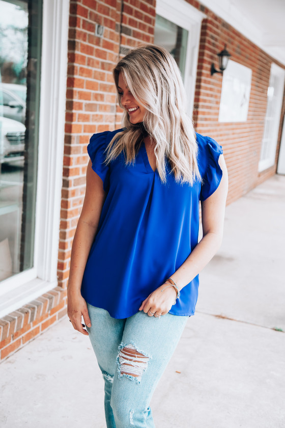 My Final Hope Top Bright Blue Off the Racks Boutique