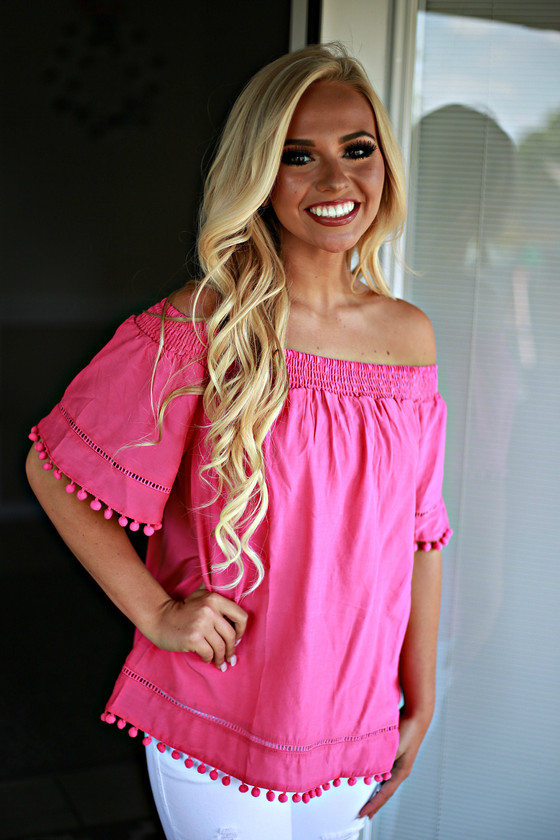 Shake Your Pom Poms Top Pink Off The Racks Boutique 