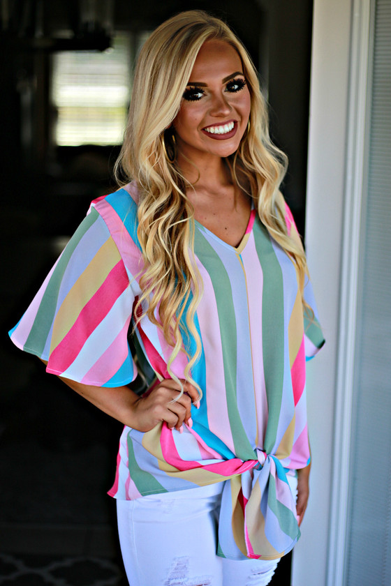 The Sweetest Thing Top: Mint Multi - Off the Racks Boutique