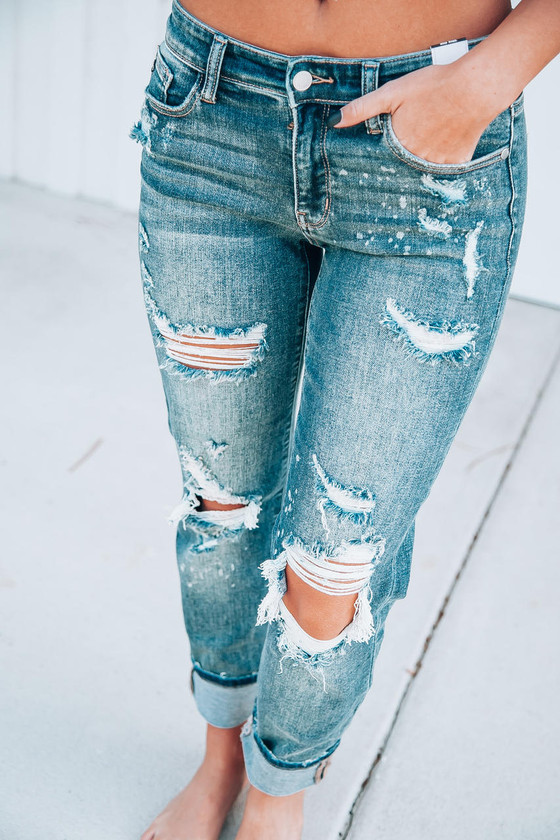 judy blue lucky charms paint splatter boyfriend jeans