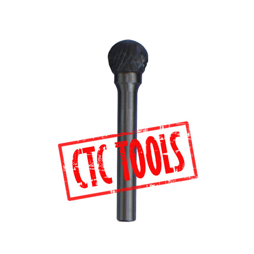 CTC Tools - carbide burr round (ball) (type D) 3mm shank for refined finishing and contouring.