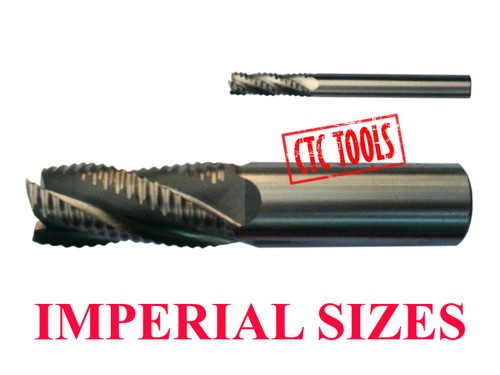 CTC Tools - 4 flute HSS AL roughing endmill cutter imperial (1 pc), for rapid material removal.