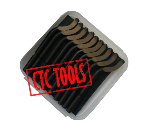 CTC Tools - 10-piece HSS blades for deburring handle, ideal for smoothing edges on metal or plastic parts.