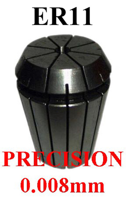 CTC Tools - ER11 precision collet, 0.008mm close tolerance, metric, DIN6499 certified.