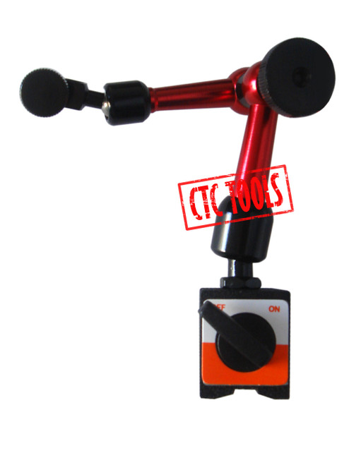 CTC Tools - cam-lock mini magnetic base for securely mounting dial indicator gauges during measurements.