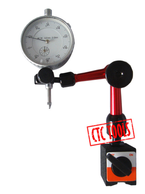 CTC Tools - dial indicator gauge & hydraulic magnetic base for versatile workshop inspection tasks.