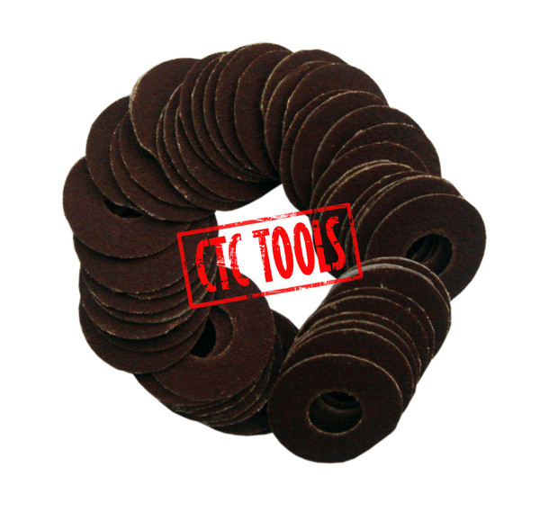 CTC Tools - 30mm sandpaper discs (50 pcs) for micro die grinders, perfect for smoothing metal surfaces.