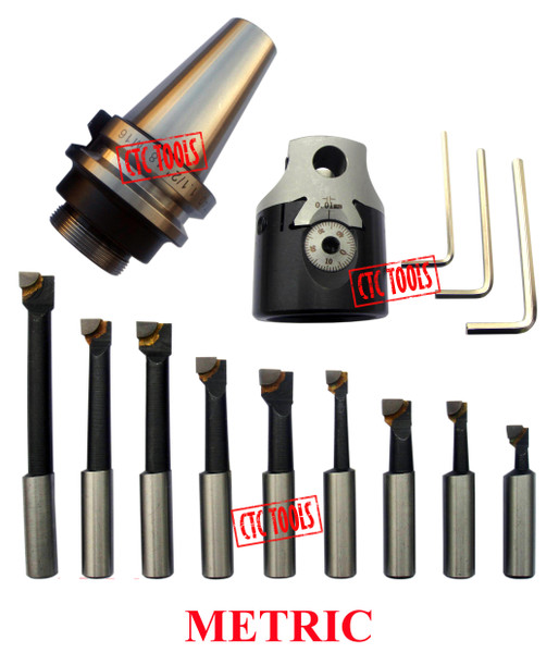 CTC Tools - 50mm boring head set with BT40 M16 arbor, optimized for professional machining operations.