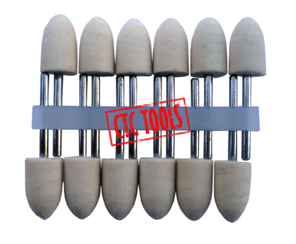 CTC Tools - 10-piece bullet shape felt buffs for micro die grinders, perfect for detailed polishing work.