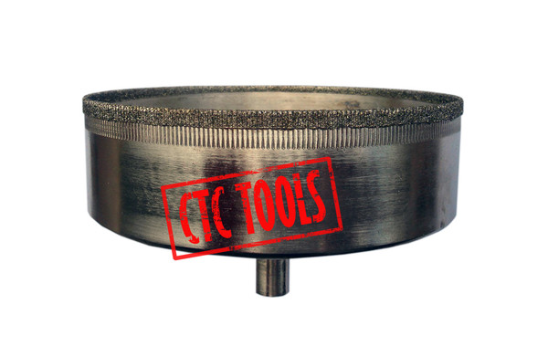 CTC Tools - 100mm diamond hole saw on 10mm shank for large-diameter holes in stone or ceramics.