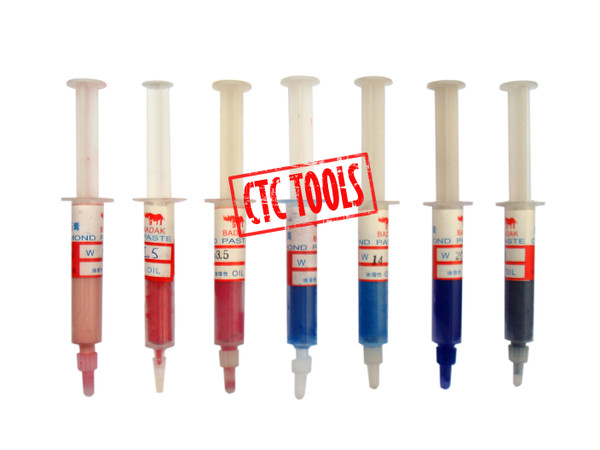 CTC Tools - 7-piece diamond lapping paste compounds for fine polishing and finishing of metals.