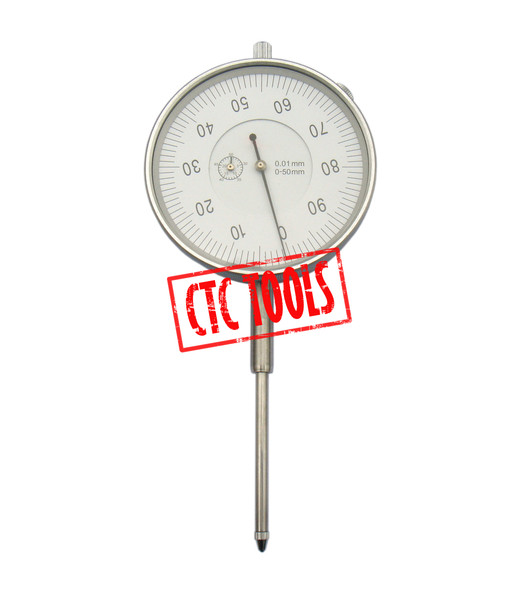 CTC Tools - dial indicator gauge 0.01mm (50mm long travel) for accurate measurement in machining and CNC work.
