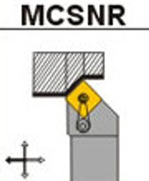 CTC Tools - MCSNR/L indexable turning tool holder for external lathe turning in metal machining.