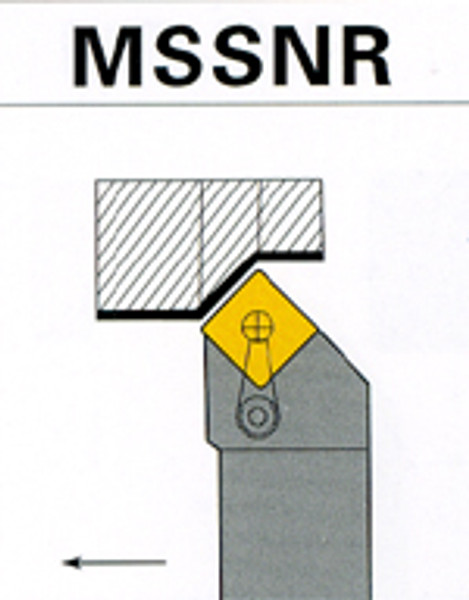 CTC Tools - MSSNR/L indexable turning tool holder for external lathe turning in metal machining.