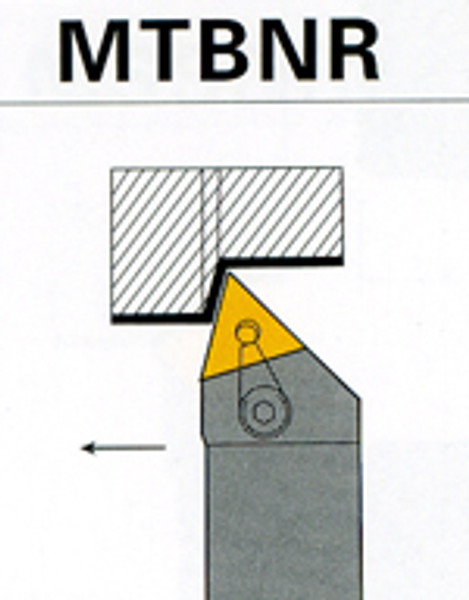 CTC Tools - MTBNR/L indexable turning tool holder for external lathe turning in metal machining.