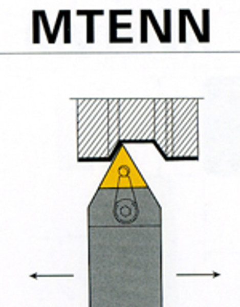 CTC Tools - MTENN indexable turning tool holder for external lathe turning in metal machining.