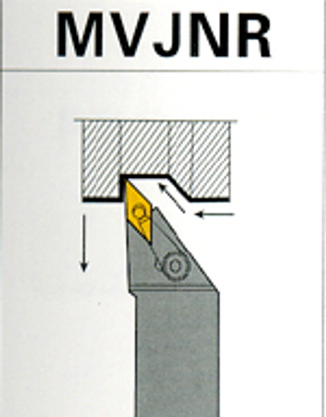CTC Tools - MVJNR/L indexable turning tool holder for external lathe turning in metal machining.
