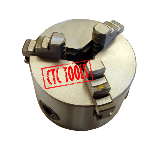 CTC Tools - Self-centering 3-jaw lathe chuck, ensures precise alignment during machining.
