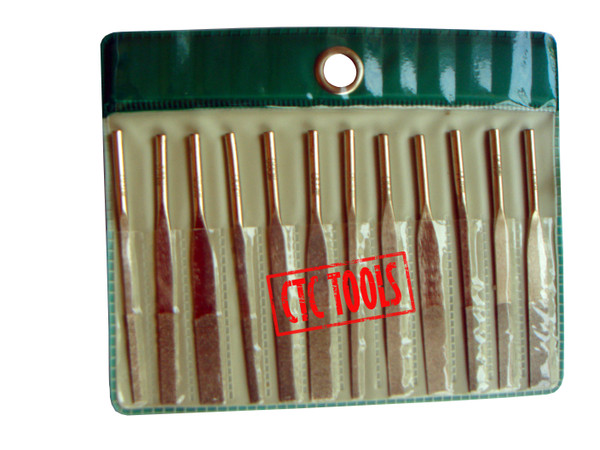 CTC Tools - 12 pcs diamond taper machine files, ideal for precise shaping and finishing.