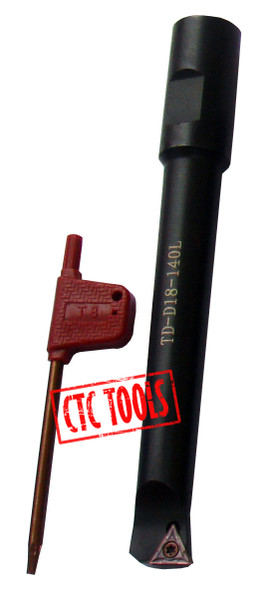 CTC Tools - 18mm indexable boring bar (140mm long), starts at 16mm bore for extended reach in metal turning.
