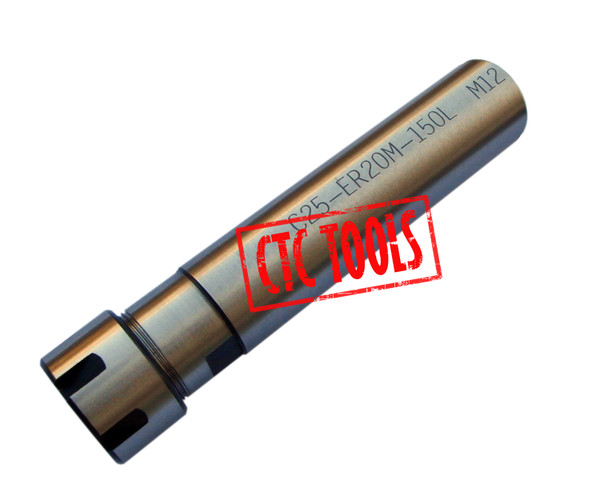 CTC Tools - ER20 D25 x L100 straight shank collet chuck DIN6499B, ideal for CNC machining precision and secure tool holding.