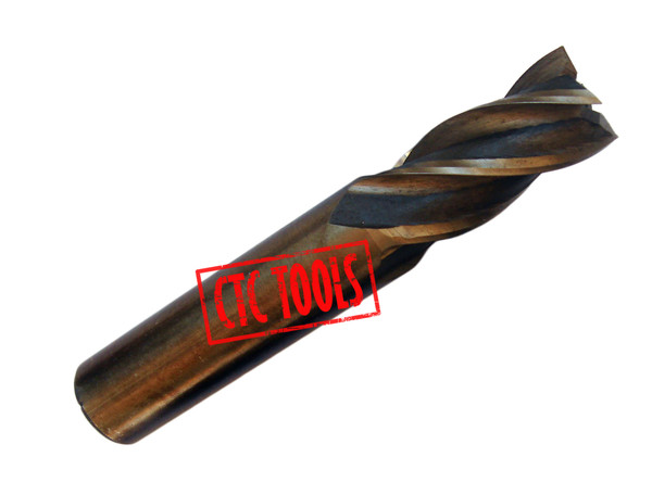 CTC Tools - 4 flute HSS Co M35 endmill cutter, metric, 1 pc, for high-precision machining.