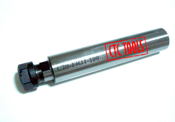 CTC Tools - ER11 D20 x L100 straight shank collet chuck DIN6499B, ideal for CNC machining precision and secure tool holding.