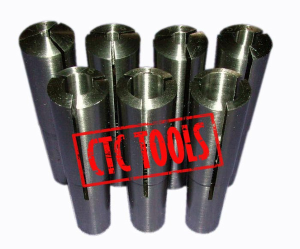 CTC Tools - 7-piece Morse Taper #2 metric collet set for accurate tool holding in metalworking applications.