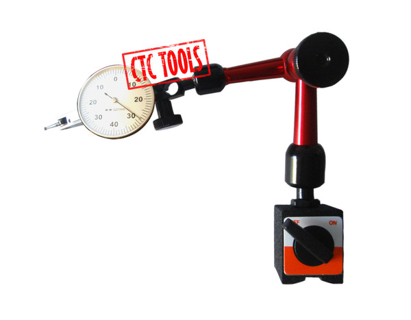 CTC Tools - dial test indicator & hydraulic magnetic base for stable and precise deflection measurements.