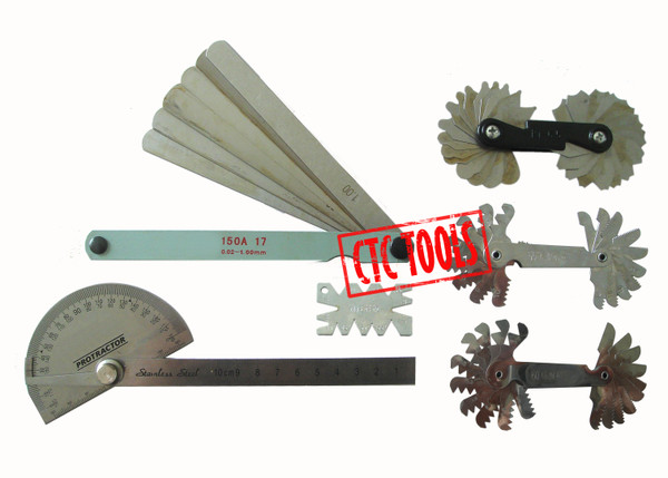CTC Tools - set of small gauges for measuring radii, threads, or clearances in workshop inspections.